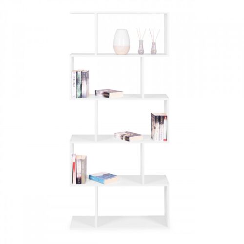 Modern kockás polc a nappaliba 5 fehér könyv számára,  143502758