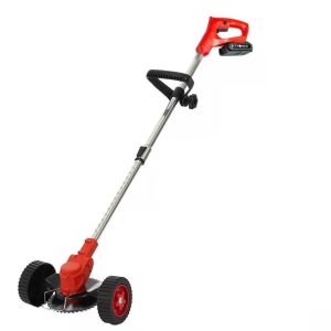 Kiyoshi 24V akkus segédkerekes szegélynyíró, fűkasza teleszkópos nyéllel, 2 db akksival,  143502752 - Gardrób rendszerező