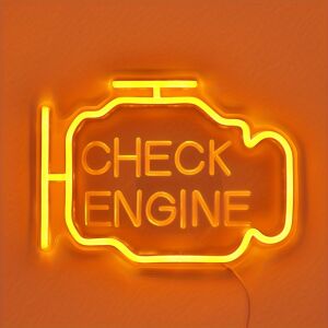 3D Ívelt 'CHECK ENGINE' LED Neon Tábla,  143503328 - Tárolás & Rendszerezés