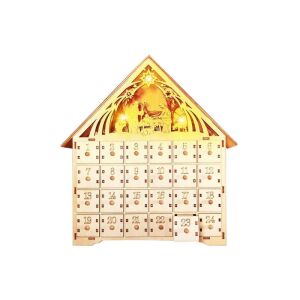 Fa Karácsonyi Adventi naptár LED világítással, Betlehem 143503896 - Tárolás & Rendszerezés