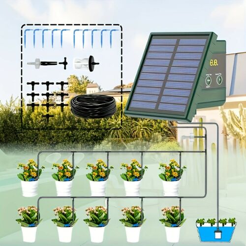 1.1W-os napelemes csepegtető öntözőrendszer és kerti automatikus öntözőrendszer,  143504214