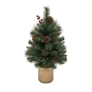 Home KMF60BLED 60cm elemes műfenyő tobozokkal, bogyókkal és meleg fehér LED-ekkel - Home