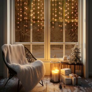 HOME KAF50DLEDWW DOT LED svetelný záves osvetľujúci útulnú obývaciu izbu počas Vianoc - Sezónna výzdoba