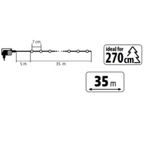 Home KKL512DWH LED-Lichterkette Abmessungen, 35m Länge, 5m Netzkabel - Weihnachten