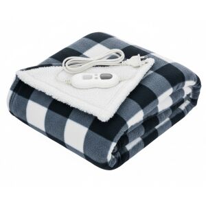 Pepita electric heated blanket, black and white checkered pattern, 130x180cm - Bedding
