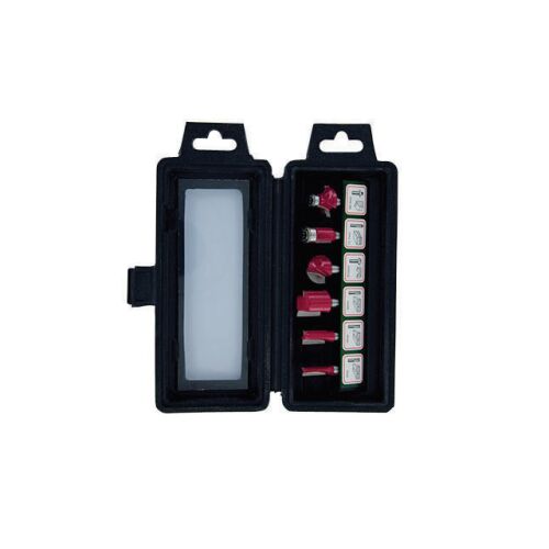 XT60642064006 Set de 6 freze cu coada profile diferite, in cutie de plastic, D 8 - XT60642064006