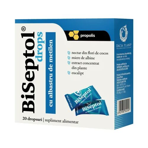 BiSeptol csepp propolisszal és metilénkékkel, 20 darab, Dacia Plant 143507337