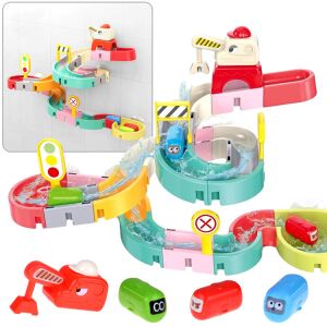 Kreatív fürdőjáték autó pályaszett daruval és autókkal - Ramiz