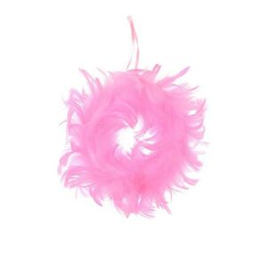 Rózsaszín toll koszorú akasztóval, dekorációs dísz - Koszorú