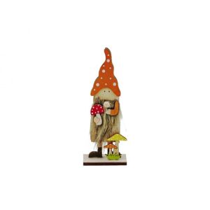Manó figura gomba sapkában 23cm fa 143513638 - Őszi dekorációs kellék