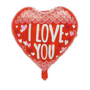 I Love You Szív Alakú Fólia Lufi, Piros, 45cm, Valentin-napi Ajándék - Ajándék ötlet Valentin-napra