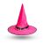 Rózsaszín Halloween-i boszorkány kalap LED világítással