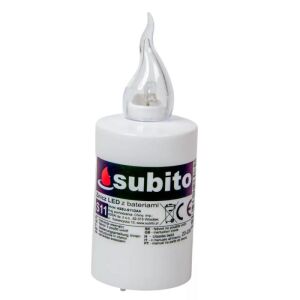 Subito fehér elektromos mécses betét, 11cm, elemes kegyeleti fény - Kegyeleti dekoráció