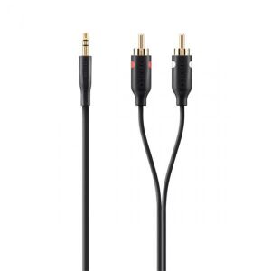 Belkin Portable JACK - RCA kábel 2m (3.5mm jack apa - 2xRCA apa) - Fekete 143519572 - RCA kábel