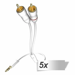 Inakustik Star MP3 Audió kábel 1.5m (3.5mm Jack apa - 2xRCA apa) (5 db/csomag) 143519579 - RCA kábel