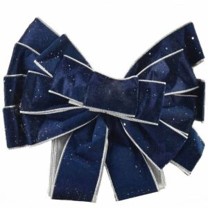 SANTA LILA Kokarda 32x130cm grantowy, srebrna obwódka 144967793 - Ozdoby choinkowe