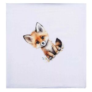 Textil tetra pelenka aranyos róka mintával, 70x70cm, puha pamut babaruha - Textil pelenka