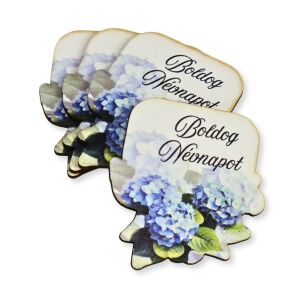 Nyomtatott dekorkarton - Boldog névnapot virágos tábla - kék 4db/csomag 143525834 - Művészet & Hobbi