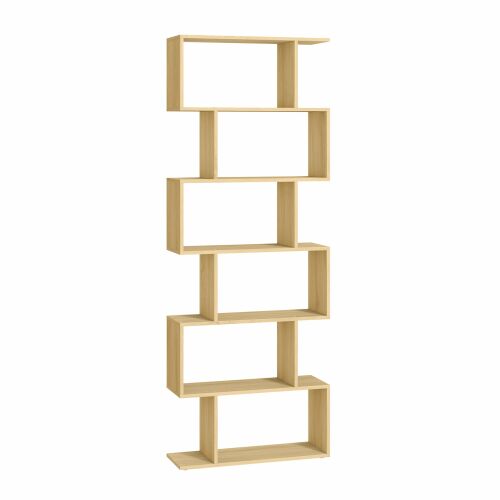 Voľne stojaca knižnica s povrchovou úpravou dub s 6 policami