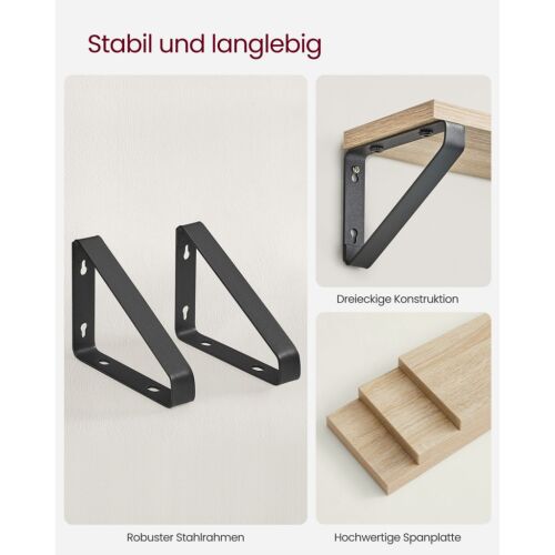 VASAGLE Industrial Fali Polc Szett Tölgy-Fekete 143527346