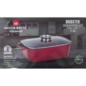 Silver Royal Diamond kacsasütő/sütőtál tapadásmentes márvány bevonattal 35 cm x 24,5 cm x 10,9 cm, 7,5L