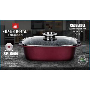 Silver Royal Diamond kacsasütő/sütőtál tapadásmentes márvány bevonattal 32x10 cm, 5,5 L