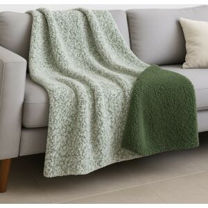 Ágytakaró pléd Boho fröcskölt kétoldalas Zöld 200x230cm 143532784 - Pléd