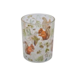Mókusos üveg mécsestartó - 9x7 cm 143534483 - Mécsestartó