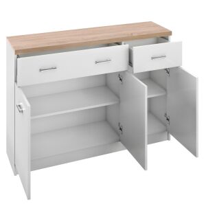 Komód 3d2s, fehér/tölgy sonoma, TOPTY TYP 07 143536395 - Nappali bútor