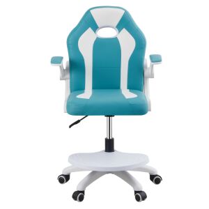 Forgószék lábtartóval, kék/fehér, RAMIL NEW 143536554 - Ifjúsági szék