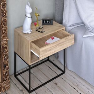 Éjjeliszekrény/kisasztal, artisan tölgy/fekete, ARTI TYP 2 143536600 - Éjjeliszekrény