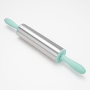 Fém nyújtófa/sodrófa műanyag fogantyúval 24 cm - türkiz