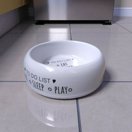 Kisállat etető tál 18 cm-es, 400 ml ─ Eat, sleep, play felirattal