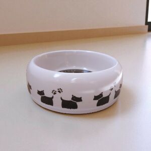 Kutya etető tál 18 cm-es, 400 ml ─ Pets leave prints on our heart felirattal