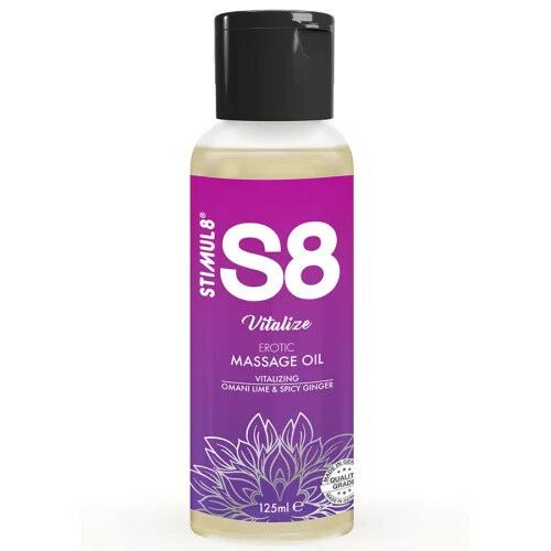 STIMUL8 S8 Vitalize Lime Masszázsolaj 125ml - Masszázskrém és masszázsolaj