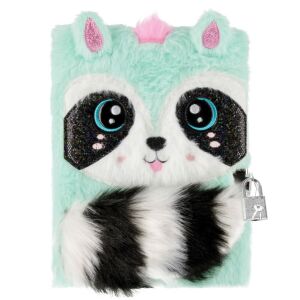 Állatos napló kulccsal, A/5, plüss borítóval, mosómedve 143551039 - Napló