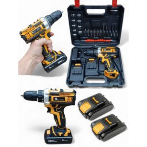 Akumulátorový skrutkovač Leo Tools s 2 batériami, 36 V, LE-074 143556419 - Vŕtačky a skrutkovače