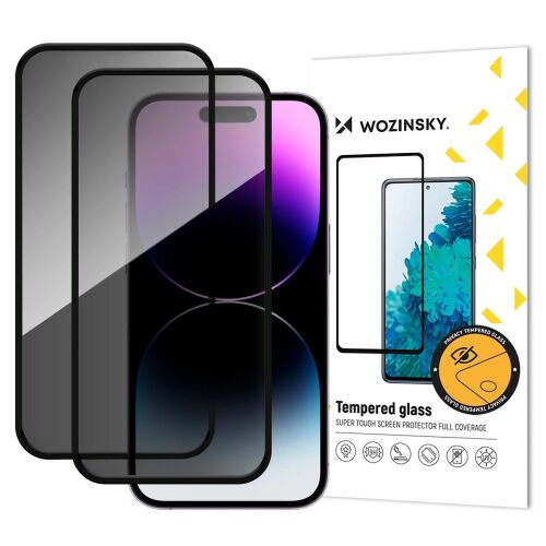Wozinsky Privacy Glass betekintésvédett edzett üveg fekete szegéllyel iPhone 16 Pro/17 - 2 db 143558323