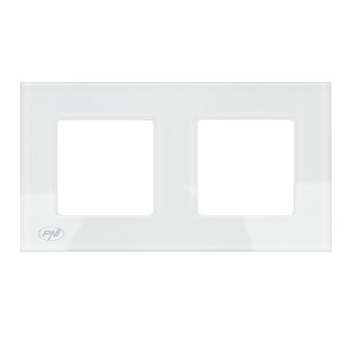 Rama dubla PNI RM202W din sticla pentru prize PNI 143558992