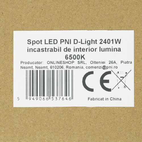 LED spot PNI D-Light 2401W, ugradbeni, 24W, 6500K, 295mm, unutarnji, bijeli 143559784