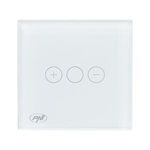 PNI SafeHome DIM101 Weißglas Touch Dimmer Schalter Vorderansicht - PNI