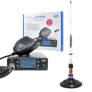 CB PNI Escort Zestaw stacji radiowej HP 9700 USB i antena CB PNI ML70 z podstawą magnetyczną 145 mm w zestawie 143559842 - Radio