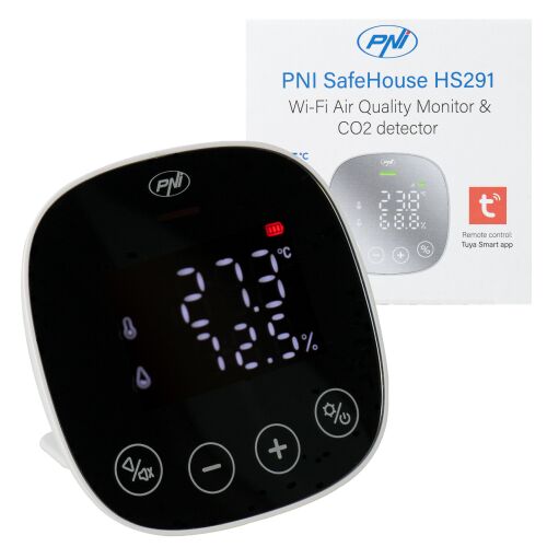 PNI SafeHouse HS291 Wi-Fi levegőminőség és CO2 monitor dobozzal