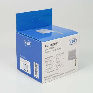 Éjszakai nappali fényérzékelő PNI FS3000 25A, 3000W, IP65 kültéri, fehér 143560314 - PNI