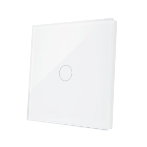 Jednoduchý spínač s dotykovým PNI SH601 600W vyrobený zo skla, biely s LED indikátorom 143560372