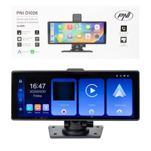 Autós monitor DVR-rel PNI D1026 10,26 hüvelykes, vezeték nélküli Carplay, navigáció, zene, kihangosító, bluetooth, FM adó 143560446 - PNI