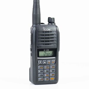 ICom IC-A16EBT VHF-Tragfunkgerät mit Bluetooth, für die Luftfahrt, 118.000–136.992 MHz, 2400 mAh, IP67 + Geschenk-Klebepad, Blau 143560596 - Walkie-Talkie