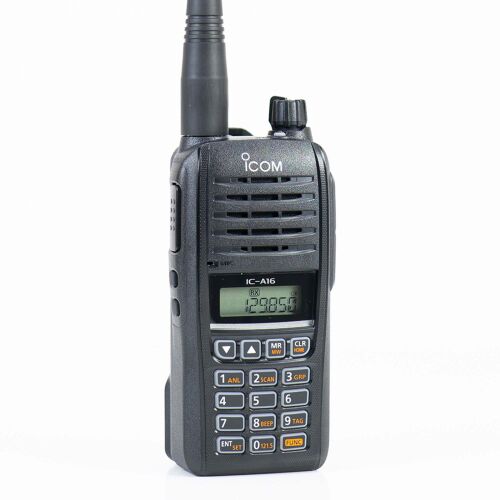 ICom IC-A16EBT VHF-Tragfunkgerät mit Bluetooth, für die Luftfahrt, 118.000–136.992 MHz, 2400 mAh, IP67 + Geschenk-Klebepad, Blau 143560596