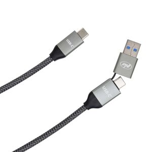 PNI CD600 USB Type-C na Type-C 60W dátový a nabíjací kábel + USB Type-C na USB-A adaptér, dĺžka 1m 143560636 - Káble