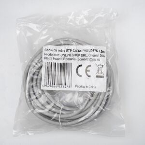 Kabel sieciowy UTP CAT6 PNI U0675, patch wtyk 2xRJ45, 8 żył x 0,4 mm, 7,5m 143560634 - Kabel krosowy